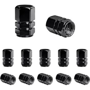 12 PCS Car Tire Valve Stem Caps, Leakproof Tire Air Cap with O Rubber Seal, Aluminium Wheel Valve Dust Cover for SUV Truck Motorcycle Bike, Universal Car Accessories (Silver)