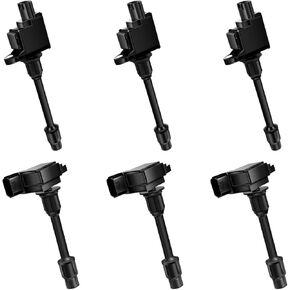 MAS Set of 6 Ignition Coil Packs Front Rear Compatible with 2000-2001 Nissan Maxima Infiniti I30 3.0L V6 OEM Replacement for UF348 UF363 C1266 C1267