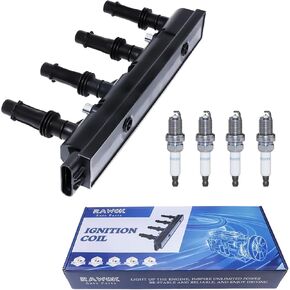 Ignition Coil UF669 and 4 Double Iridium Spark Plugs 1675 Compatible with 2011-2015 Chevy Cruze Limited 1.4L, 2012-2020 Sonic Trax 1.4L, 2013-2021 Buick Encore 1.4L, D521C PFR7S8EG 55577898