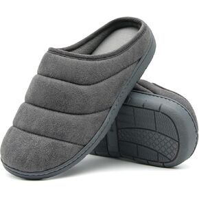 House Slippers for Men, Memory Foam Comfy Mens Slippers with Arch Support, Slip On Men's Bedroom Slipper with Rubber Sole Indoor Outdoor