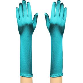 Long Opera Party 20s Satin Gloves Stretchy Adult Size, 15inch/38cm