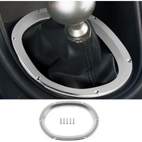 Bevinsee Manual Shifter Interior Shift Boot Surround Bezel Trim Decoration Trim Compatible with Ford Mustang GT V6 1994-2004 Aluminum Silver Transmission Accessories