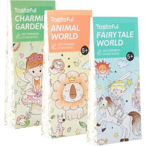 MEMX Coloring Book for Kids, 3 Books 7.5"x 3.2" 60 Sheets Theme Patterns Adorable Coloring Pages for Children, 300 GSM Heavyweight Paper Ideal for Paint, Pencils, Perfect Travel Gift for Boy and Girl.
