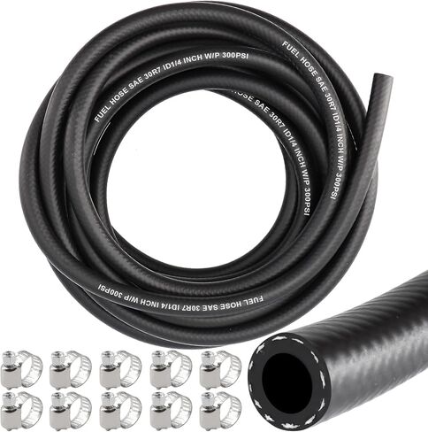 1/4 inch ID Fuel Line Hose 25FT NBR Rubber Push Lock Gas Hose High Pressure 300PSI for Automotive Fuel Systems Engines in Kuwait