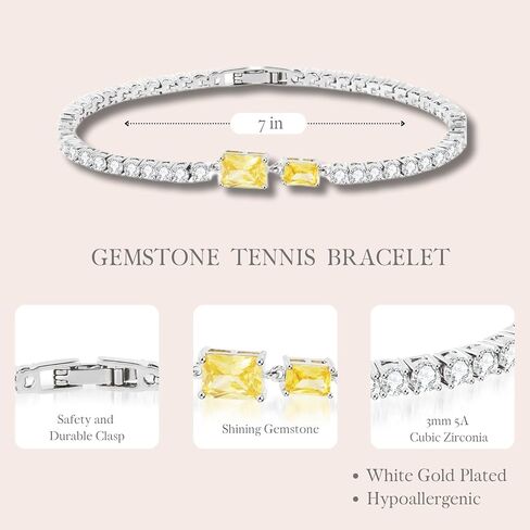 18k White Gold Plated Tennis Bracelet, 3MM Cubic Zirconia Charm Bracelet for Women 7 inches Gift for Women Ideal for Weddings, Parties, and Daily Wear in Saudi Arabia