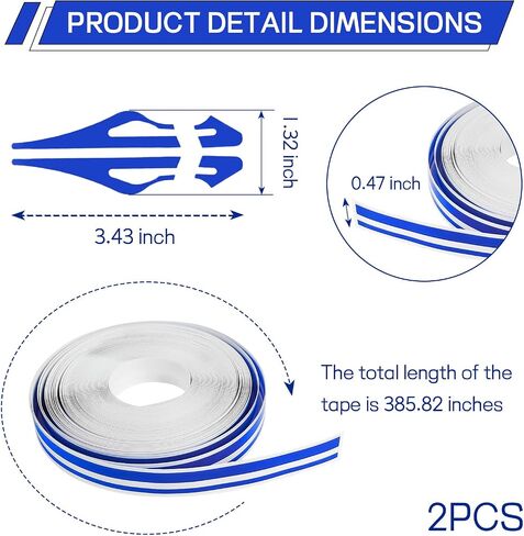 2 Rolls×32Ft Car Pinstriping Tape, Vinyl Automotive Pinstriping Tape Stripe Decal, DIY Car Body Side Stripes Trim Sticker, Universal for Motorcycle Door Home Musical Instrument (White) in Kuwait