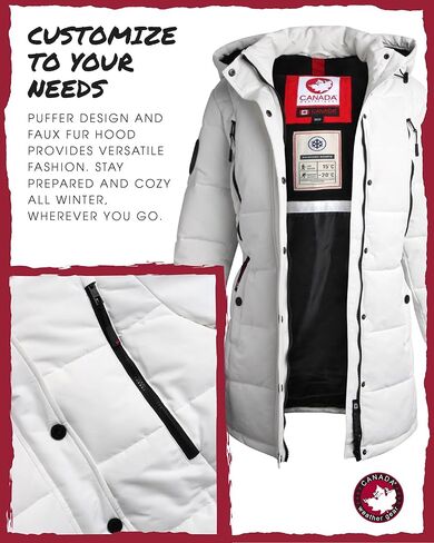 CANADA WEATHER GEAR Womens Winter Coat – Full Length Quilted Puffer Parka – Plus Size Heavyweight Maxi Jacket for Women, S-XL in Kuwait