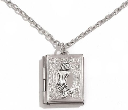 Photo Book Locket Necklace for Women Charm Choker Pendants that Holds Pictures Memorial Jewelry in Kuwait