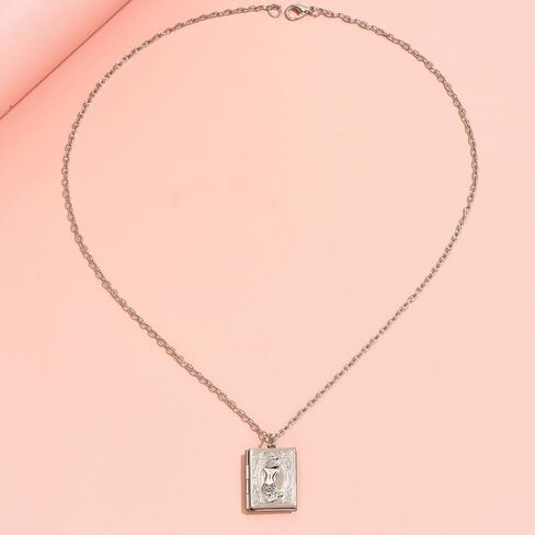 Photo Book Locket Necklace for Women Charm Choker Pendants that Holds Pictures Memorial Jewelry in Kuwait