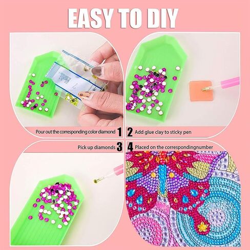 YIMORE 5D Diamond Art Painting Kits Cute Butterfly Flower 7.87 x 7.87 inch, with Wooden Frame, Full Drill Mosaic Gems Paint Sets by Number Kits for Room Decoration in Saudi Arabia