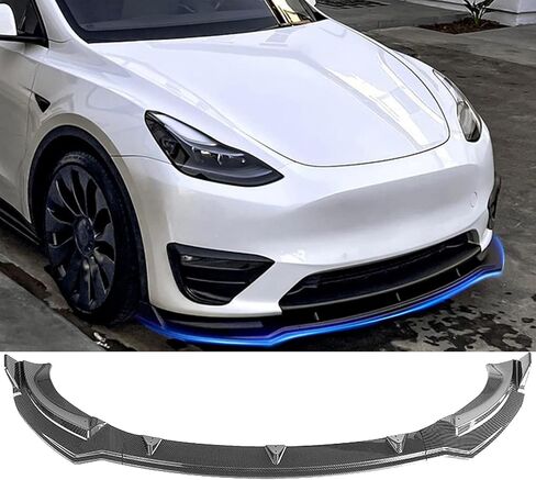 PACEWALKER for Tesla Model 3 Front Bumper Lip Kit Car Glossy Mods Spoilers fit for 2017-2023 Tesla Model 3 Accessories (Glossy Carbon Fiber Pattern) in Saudi Arabia