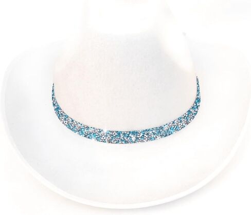 الأبيض قبعة رعاة البقر الفرقة حجر الراين حجم قابل للتعديل الأبيض حجر الراين راعية البقر hatband لا امب قبعة in Kuwait