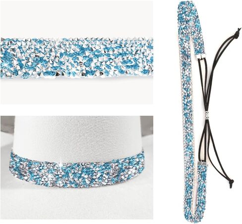 الأبيض قبعة رعاة البقر الفرقة حجر الراين حجم قابل للتعديل الأبيض حجر الراين راعية البقر hatband لا امب قبعة in Kuwait