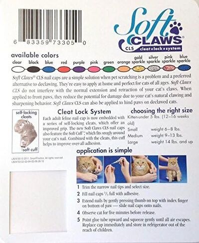 Soft Claws for Cats - CLS (Cleat Lock System), Size Medium, Color Clear in Kuwait