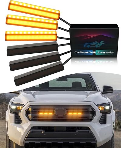 Amber Grill Lights for 2024 Toyota Tacoma LED Grille Lights Tacoma Accessories Front Grille Trims,4Pcs in Kuwait