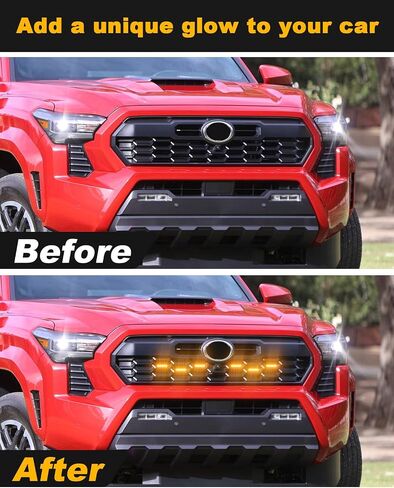 Amber Grill Lights for 2024 Toyota Tacoma LED Grille Lights Tacoma Accessories Front Grille Trims,4Pcs in Kuwait