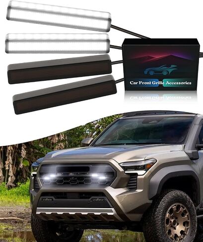 Amber Grill Lights for 2024 Toyota Tacoma LED Grille Lights Tacoma Accessories Front Grille Trims,4Pcs in Kuwait