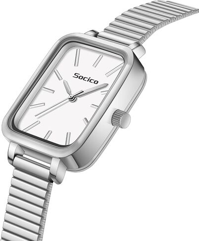 SOCICO Wrist Watches for Women Luxury Ladies Quartz Rectangle Wrist Watches with Stainless Steel Strap, Womens Casual Fashion Dainty Watch in Saudi Arabia