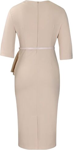 Business Casual Dress for Women Elegance Church Dresses Midi Bodycon Pencil Dress Office Modest Work Suiting Outfits in Saudi Arabia