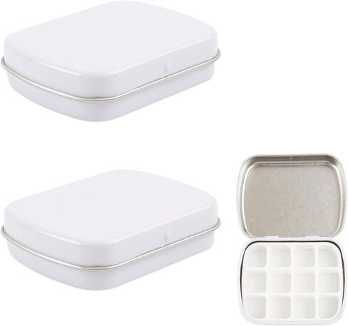2 Pcs Mini Empty Watercolor Tin Box 12 Wells Portable Paint Palette Metal Paint Storage,Travel Watercolor Palette with Lid,Ideal for Artists on The Go(Black) in Kuwait