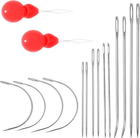 Heavy Duty Hand Sewing Needles Kit 14 Pcs Hand Sewing Needle Kit Household Sewing Needles 10 Leather Hand Sewing Needle and 4 Curved Needle for Home Upholstery Hand Sewing Carpet Canvas Repair in Saudi Arabia