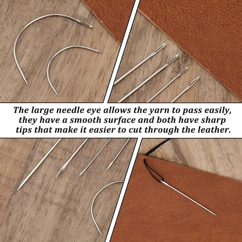 Heavy Duty Hand Sewing Needles Kit 14 Pcs Hand Sewing Needle Kit Household Sewing Needles 10 Leather Hand Sewing Needle and 4 Curved Needle for Home Upholstery Hand Sewing Carpet Canvas Repair in Saudi Arabia