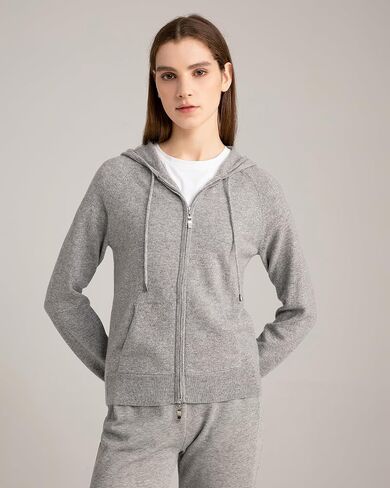 State Cashmere Women's 2-Way Zips Zip Up Hoodie Front Pocket 100% Pure Cashmere Long Sleeve Sweater Full Zipper in Saudi Arabia