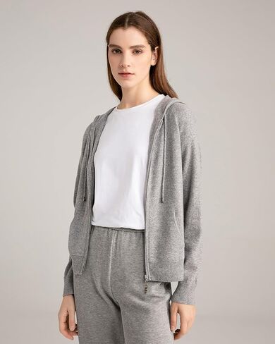 State Cashmere Women's 2-Way Zips Zip Up Hoodie Front Pocket 100% Pure Cashmere Long Sleeve Sweater Full Zipper in Saudi Arabia