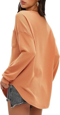 Darong Women's Waffle Knit Tunic Long Sleeve Button Up Neck Henley Shirts Casual Fall Pullover Tops in Saudi Arabia