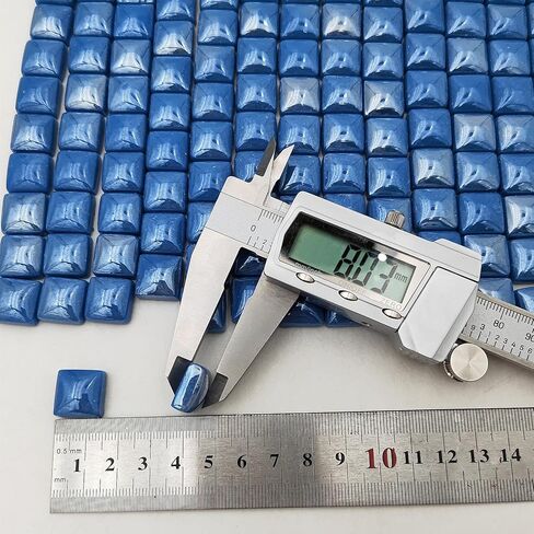 1.1lb Crystal Glass Mosaic Tiles for Crafts, 0.6"x 0.6" Square Mosaic Glass Pieces for Artwork,Garden Kit Decor (Plated Sapphire Blue) in Kuwait