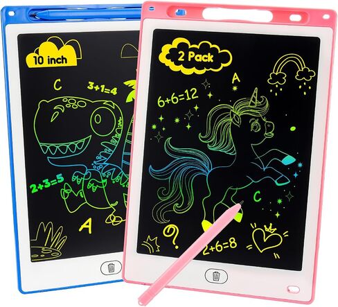 LCD Writing Tablet for Kids 10 inch: FunforFun! Drawing Board Toys for 3 4 5 6 Year Old Kid Boys Girls 2PCS Toddlers Doodle Board Tablet Birthday Gifts for Kids Ages 3-6 in Saudi Arabia
