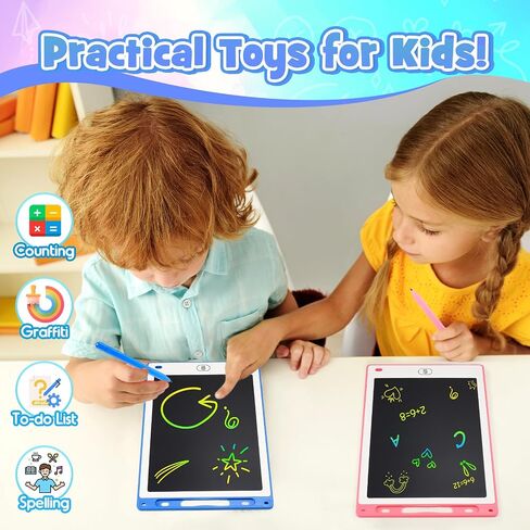 LCD Writing Tablet for Kids 10 inch: FunforFun! Drawing Board Toys for 3 4 5 6 Year Old Kid Boys Girls 2PCS Toddlers Doodle Board Tablet Birthday Gifts for Kids Ages 3-6 in Saudi Arabia