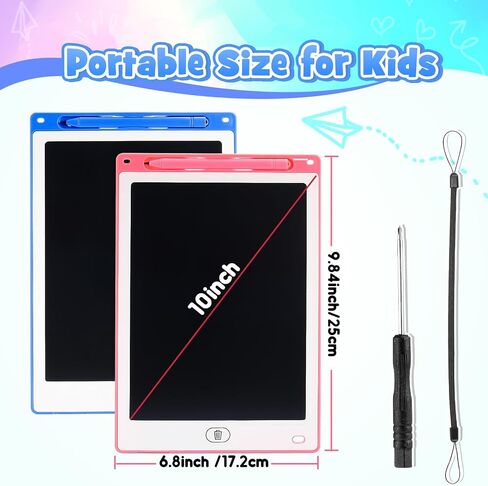 LCD Writing Tablet for Kids 10 inch: FunforFun! Drawing Board Toys for 3 4 5 6 Year Old Kid Boys Girls 2PCS Toddlers Doodle Board Tablet Birthday Gifts for Kids Ages 3-6 in Saudi Arabia