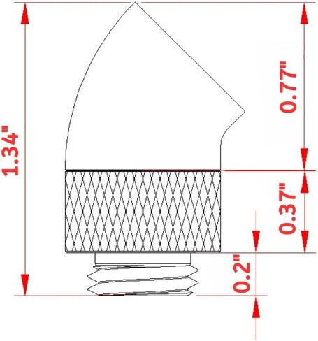 Dracaena.io 6-Pack G1/4 90° Rotary Fitting, M-F, PC Water Cooling, Black in Kuwait