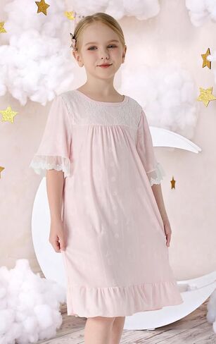Girls' Princess Dress,Soft Summer Short Sleeve Casual Dresses 3-12Years in Kuwait