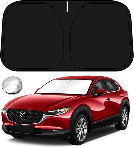 Bestview Windshield Sunshade Compatible with 2019-2024 Mazda CX-30 CX30 Accessories, Front Window Sunshade Sun Visor Protector Block UV Rays Heat, Foldable 2 Layers 210T Material in Saudi Arabia