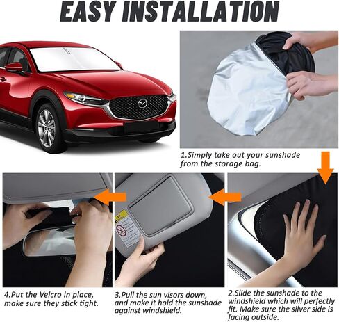 Bestview Windshield Sunshade Compatible with 2019-2024 Mazda CX-30 CX30 Accessories, Front Window Sunshade Sun Visor Protector Block UV Rays Heat, Foldable 2 Layers 210T Material in Saudi Arabia