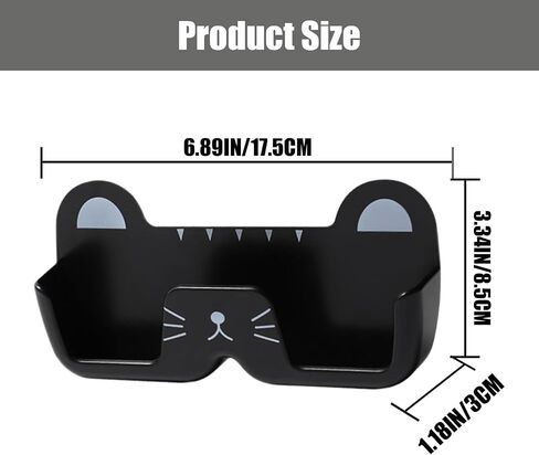 Allruyee 2 Pcs Adhesive No Drilling Glasses Organizer with Cat Face in Saudi Arabia