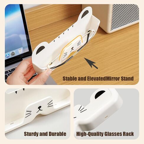 Allruyee 2 Pcs Adhesive No Drilling Glasses Organizer with Cat Face in Saudi Arabia