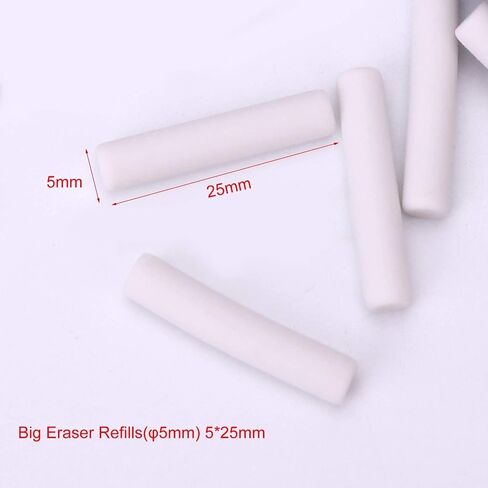 50Pcs White Rubber Eraser Refill Eraser with Refills Replacement Erasers Sketch Erasers Suitable for School，Office Lovely and Attractive, Erasers and Correction Products, Eraser Refill （5 * 25mm） in Saudi Arabia