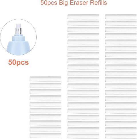 50Pcs White Rubber Eraser Refill Eraser with Refills Replacement Erasers Sketch Erasers Suitable for School，Office Lovely and Attractive, Erasers and Correction Products, Eraser Refill （5 * 25mm） in Saudi Arabia