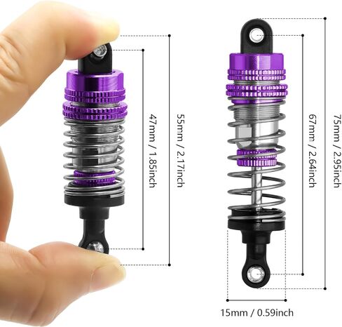 RC Shock Absorber Set 4pcs RC Dampers for Haiboxing 1/16 HBX16889 16890a 16889A 16889PRO RC Crawler Car (Red) in Saudi Arabia