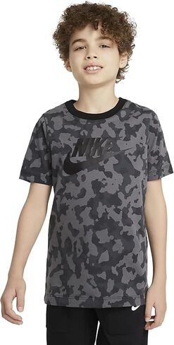 Nike Sportswear Big Kids' (Boys') Printed T-Shirt (MD (10-12 Big Kids), Iron Grey) in Saudi Arabia