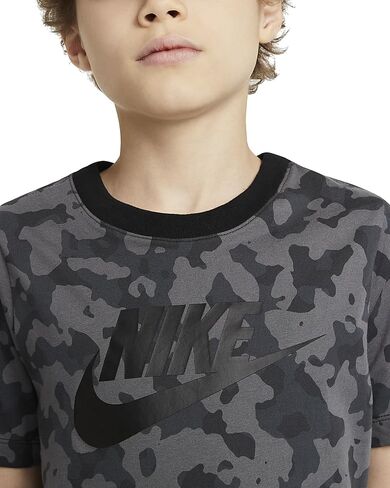 Nike Sportswear Big Kids' (Boys') Printed T-Shirt (MD (10-12 Big Kids), Iron Grey) in Saudi Arabia