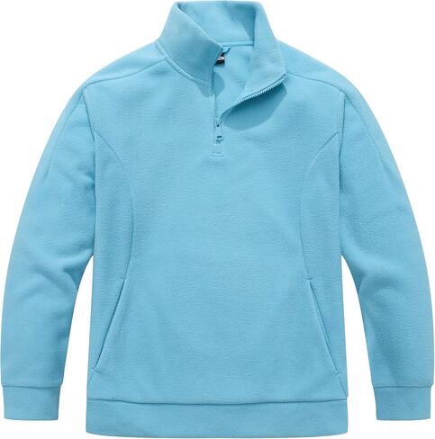 KAIDER Women's Plus Size Quarter-Zip Polar Fleece Pullover Jacket Stand Collar Sweatshirt with Pocket Long Sleeve Sweater in Saudi Arabia