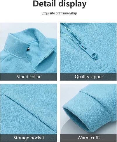 KAIDER Women's Plus Size Quarter-Zip Polar Fleece Pullover Jacket Stand Collar Sweatshirt with Pocket Long Sleeve Sweater in Saudi Arabia