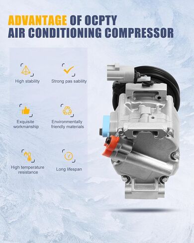 OCPTY AC Compressor for 2000-2005 for Toyota Echo 1.5L 4710487 471-0487 4711341 7512121 in Saudi Arabia