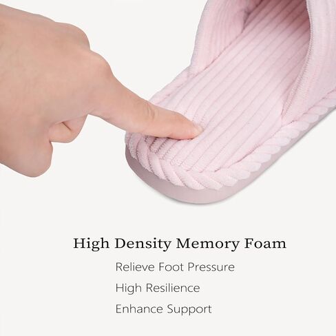 IPSAE Slippers for Women House Memory Foam Slippers Open Toe Corduroy Cross Bow Womens Slipper Slides Comfy Indoor Bedroom Shoes in Saudi Arabia