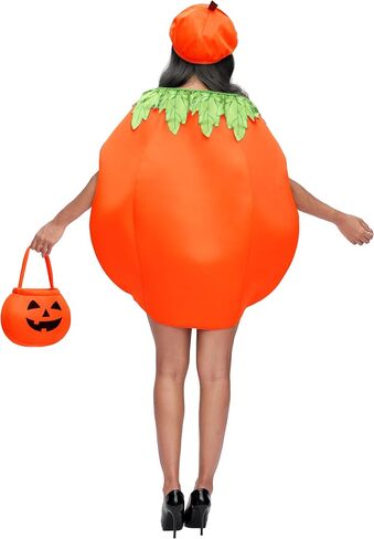أزياء Spooktacular Creations للسيدات البالغات على شكل اليقطين، مجموعة معطف اليقطين مع قبعة اليقطين، حقيبة، أزياء الهالوين للعب الأدوار للبالغين in Saudi Arabia