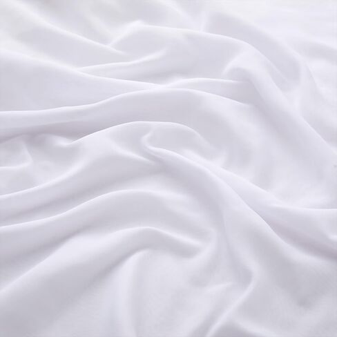 VACVELT White Chiffon Fabric by The Yard, 60 Inch Wide Chiffon Sheer Fabric Bolt Wedding Draping Fabric, Soft Chiffon Fabric for Wedding Arch Draping Backdrop, Party Decoration (Pre-Cut, 1 Yard) in Saudi Arabia